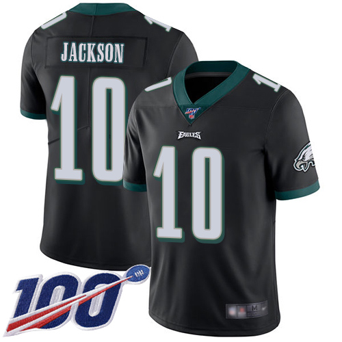 Men Philadelphia Eagles #10 DeSean Jackson Black Alternate Vapor Untouchable NFL Jersey Limited Player 100th->nfl t-shirts->Sports Accessory